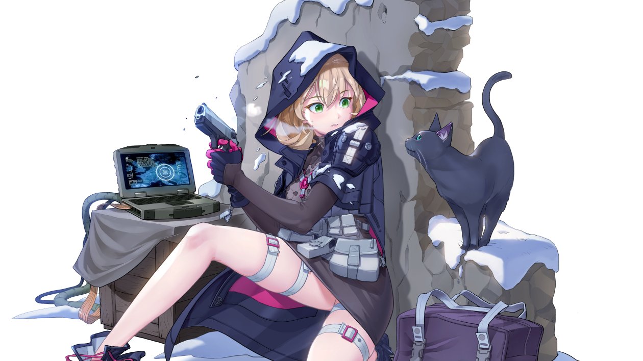 Anime Girl Cat Mission 8k