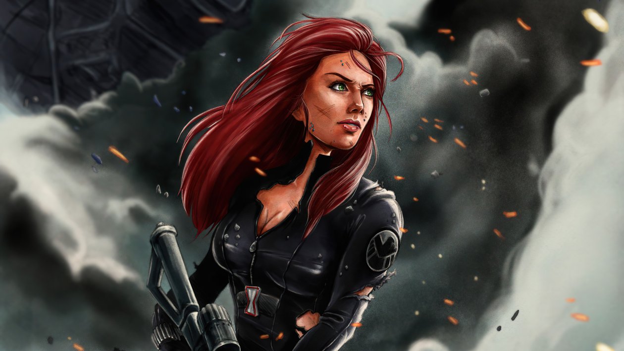 Black Widow Marvel Illustration 4k