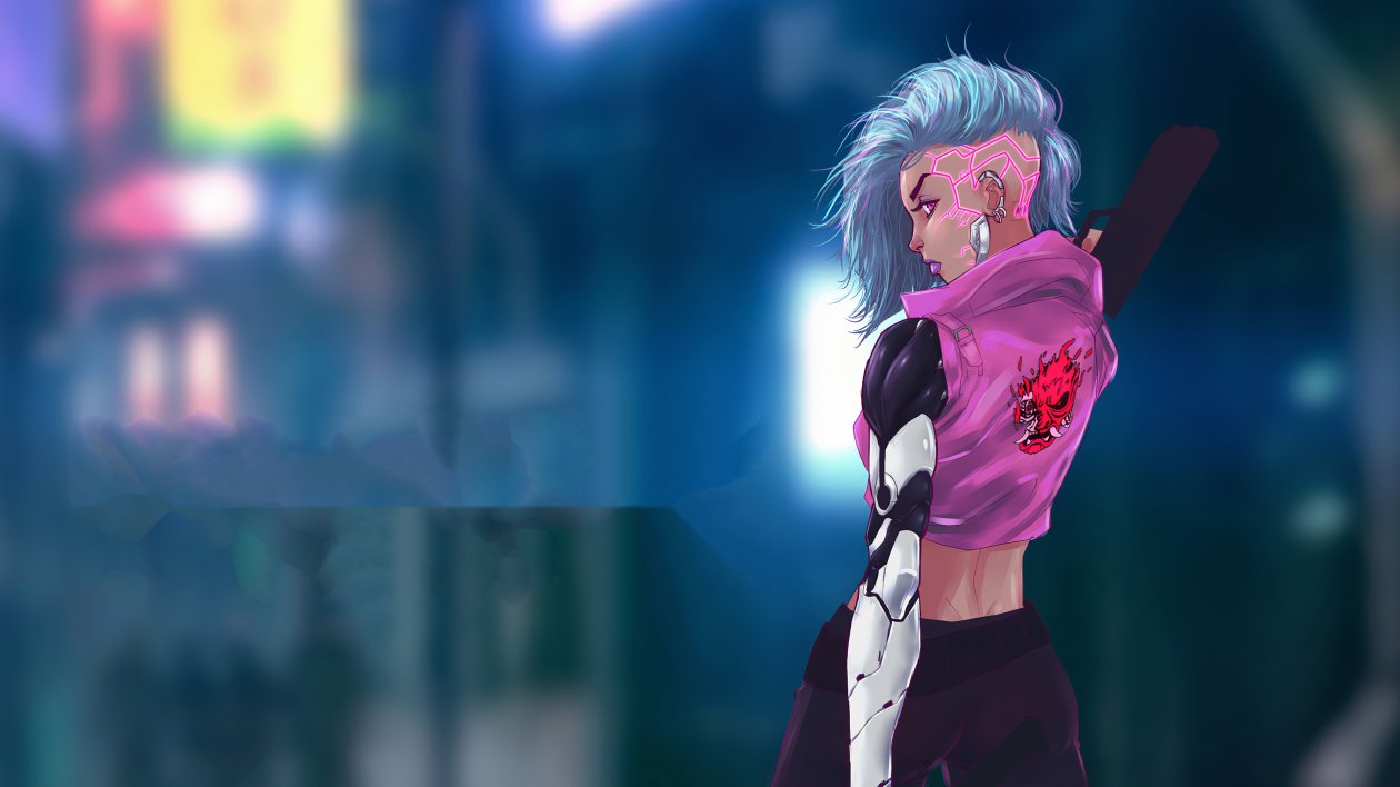 Cyberpunk Pink Hair Girl