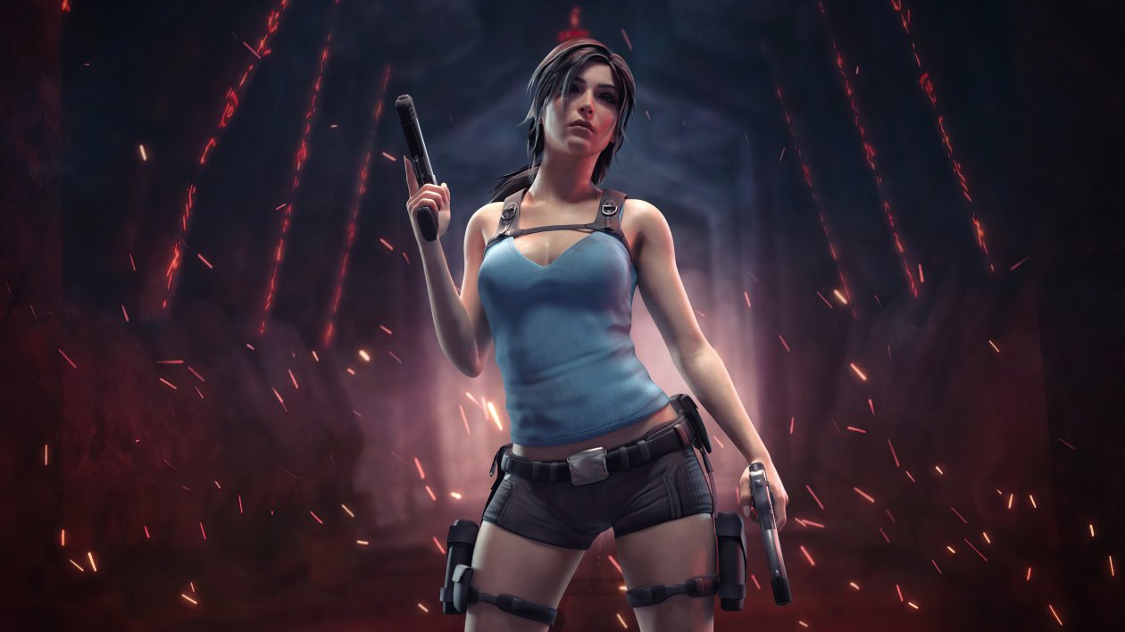 Lara Croft With Guns 4k
