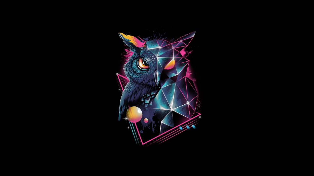 Owl 80s Design 4k