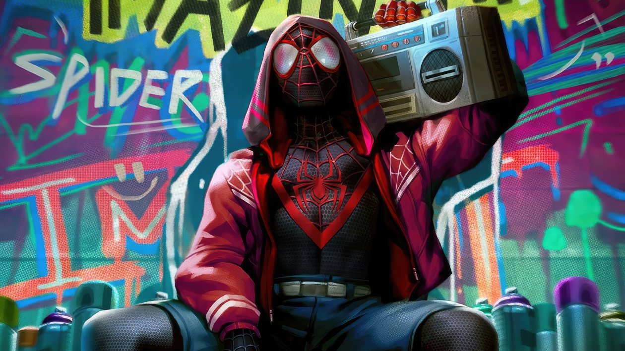Spiderman With Retro Tape Recorder