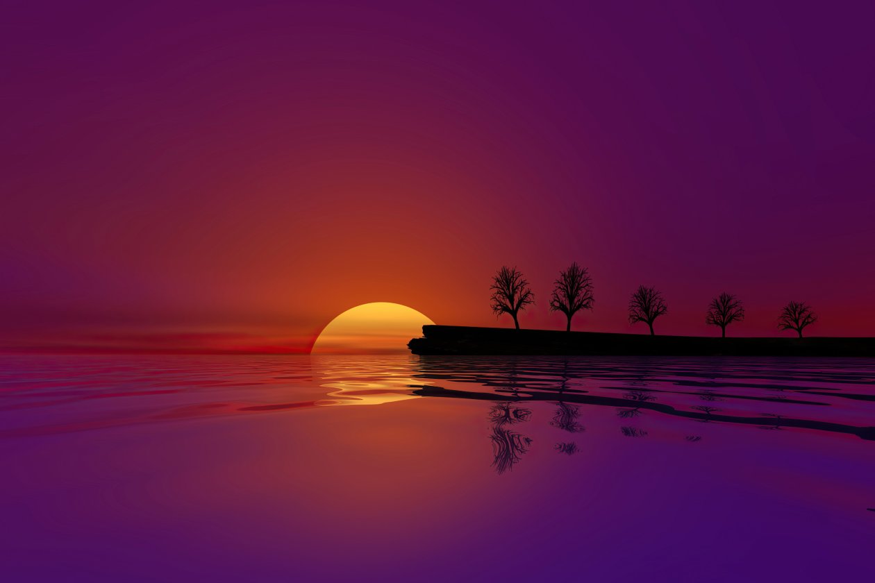 Waterscape Sunset 4k