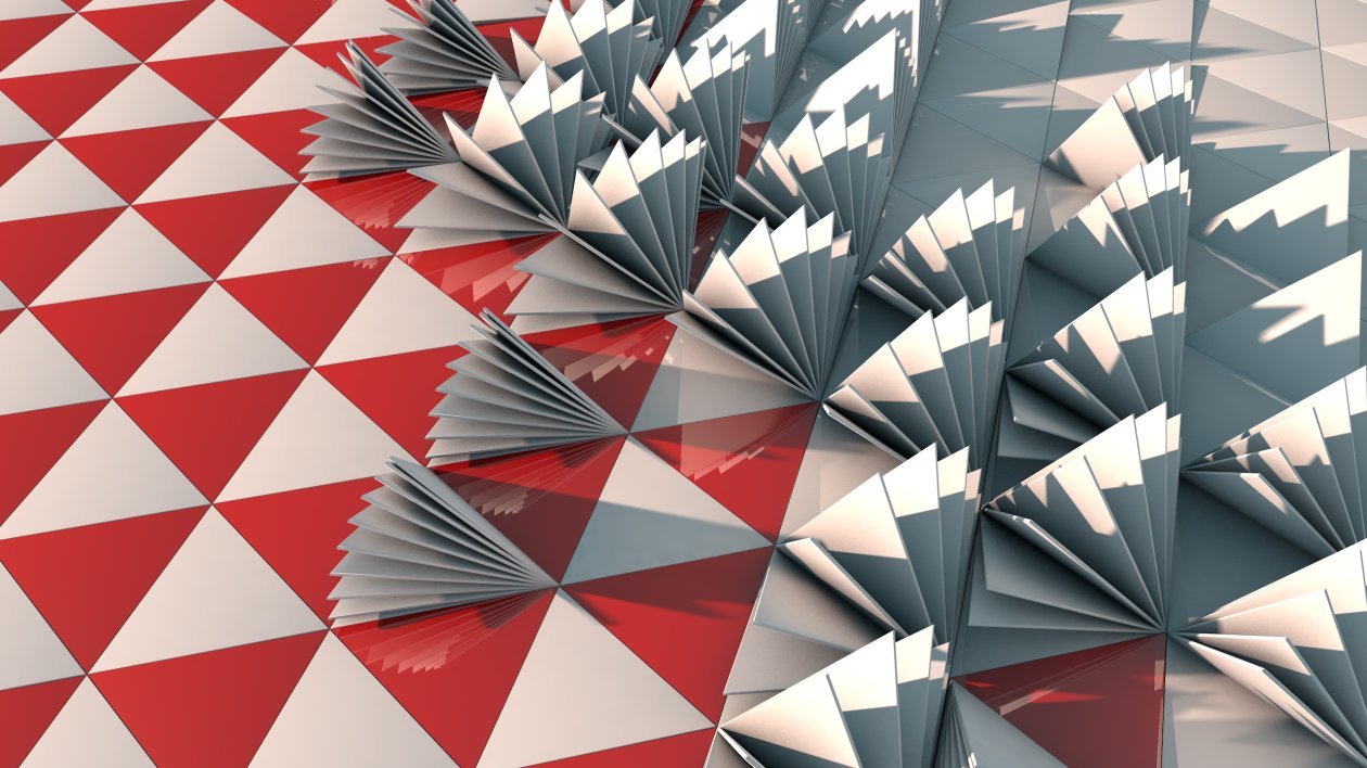 3d Triangle Red Abstract Red