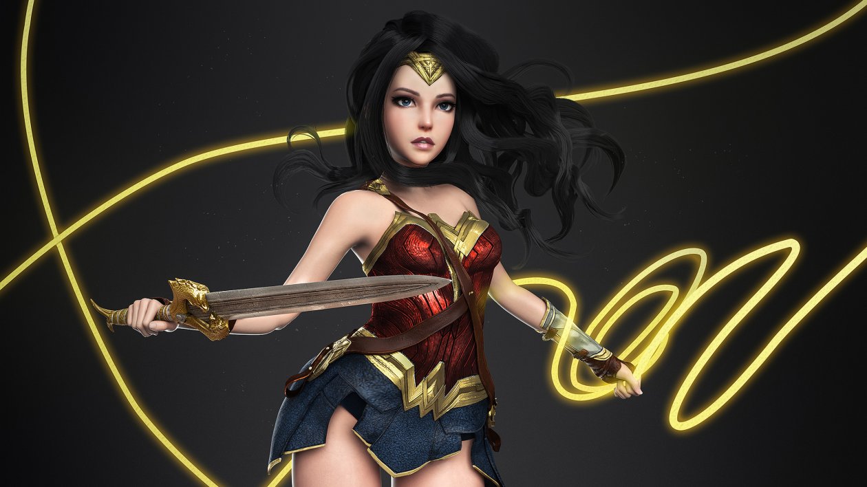 Wonder Woman Digital Artwork 3D