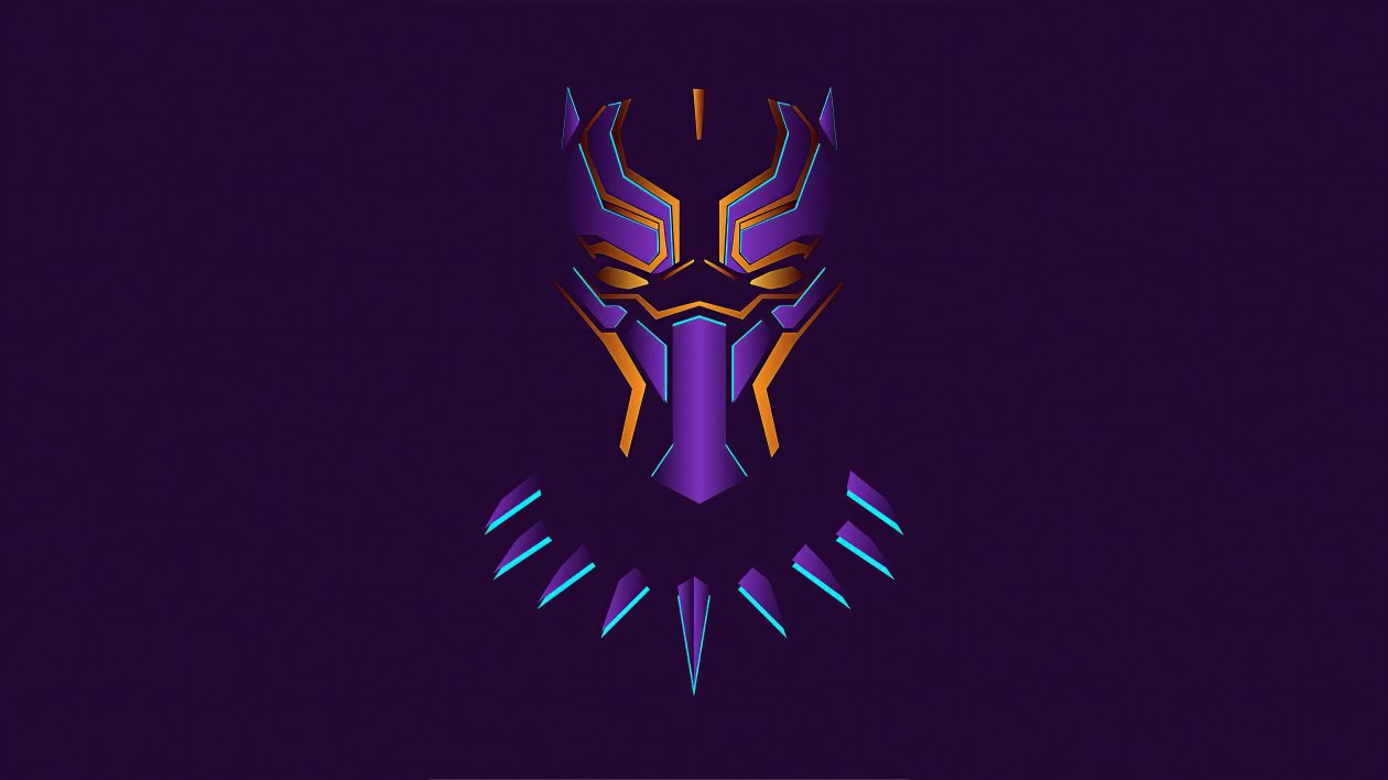 Black Panther Minimal Illustration 4k