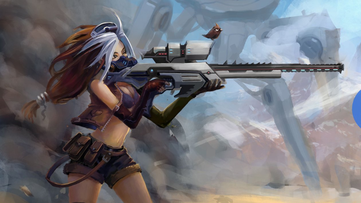 Sniper Girl Fantasy Art 4k