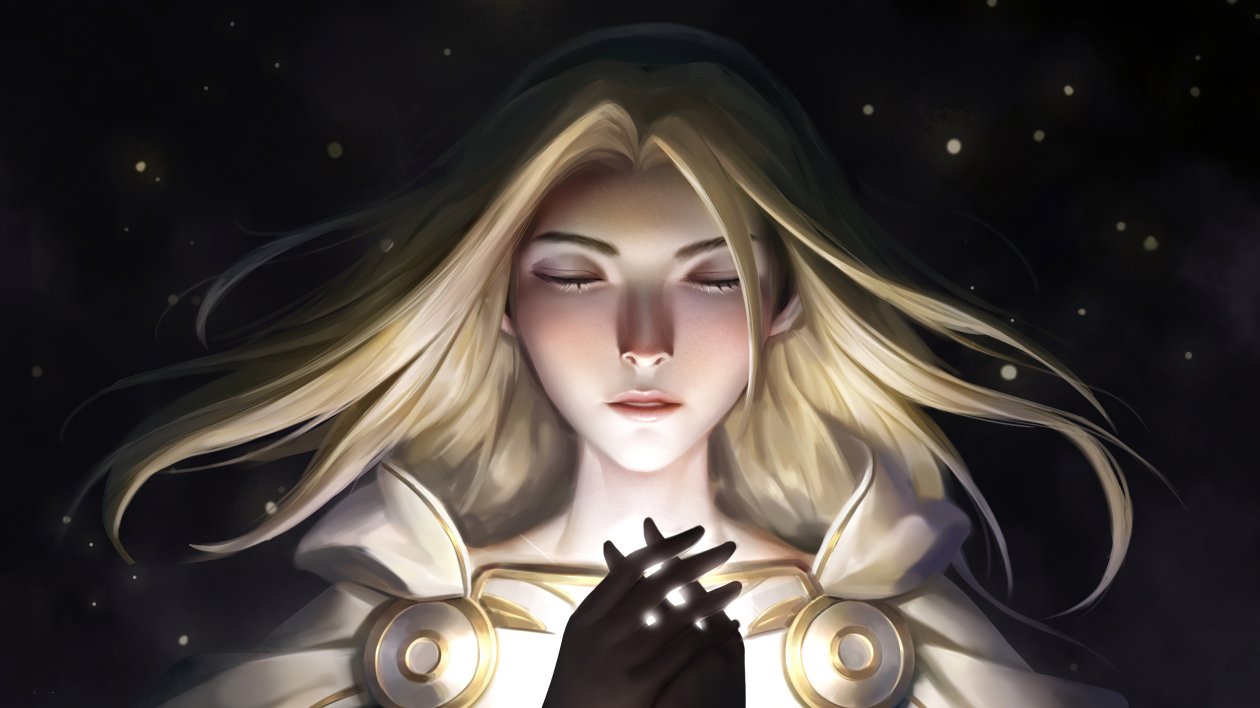Lux League Of Legends Closed Eyes 4k