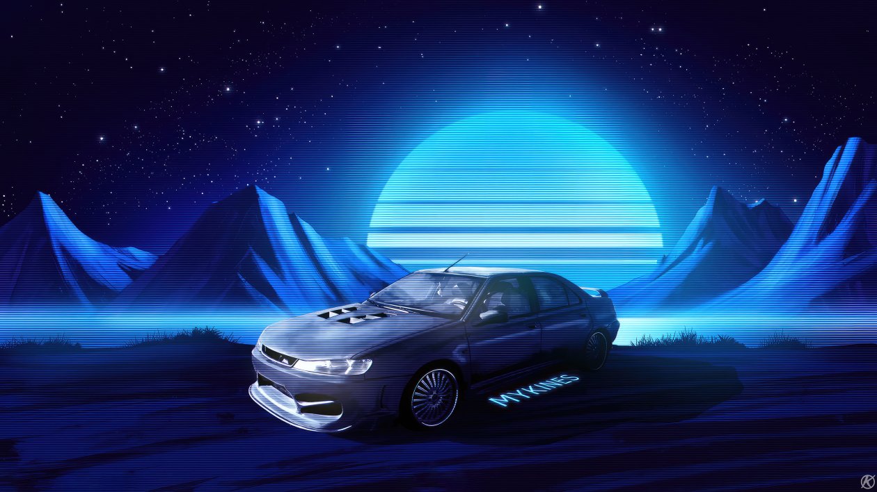 Night Synthwave Ride 4k