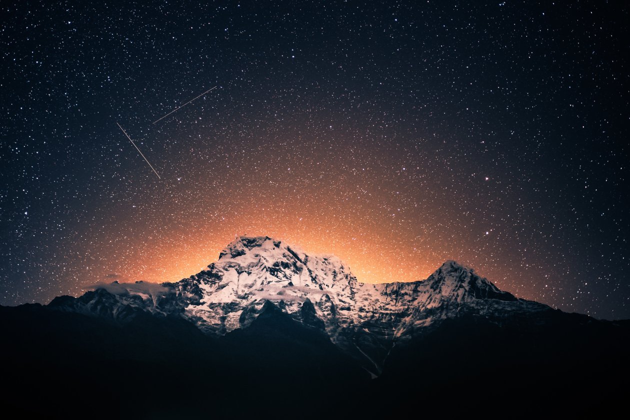 Shooting Stars Over Annapurna Mountains 4k