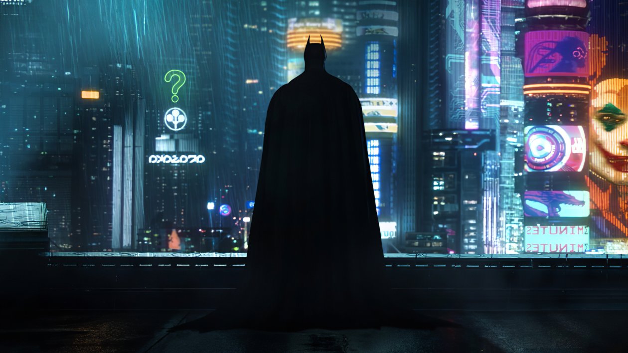 Neon Gotham Batman 4k