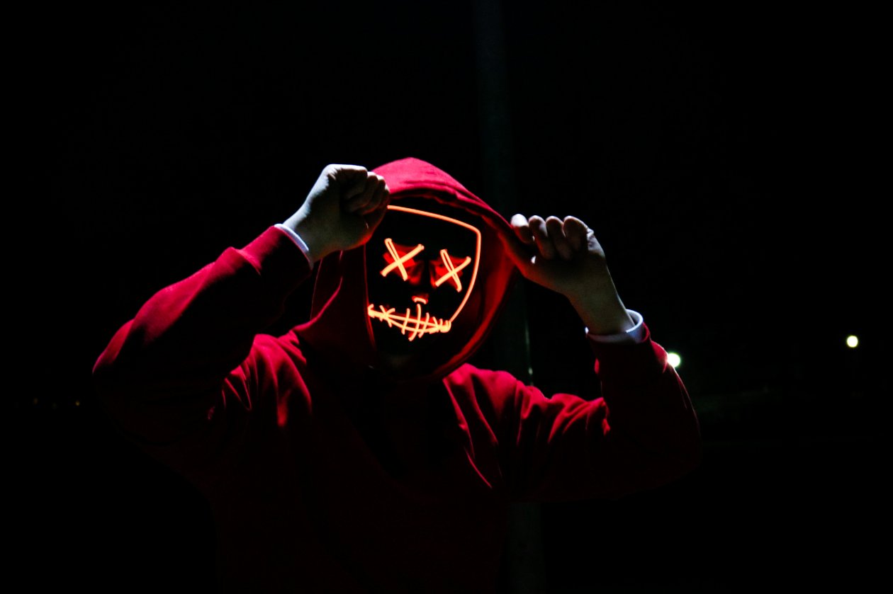 Mask Neon Light Person 5k
