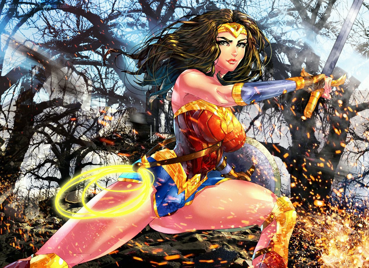 Wonder Woman Colorful Artwork