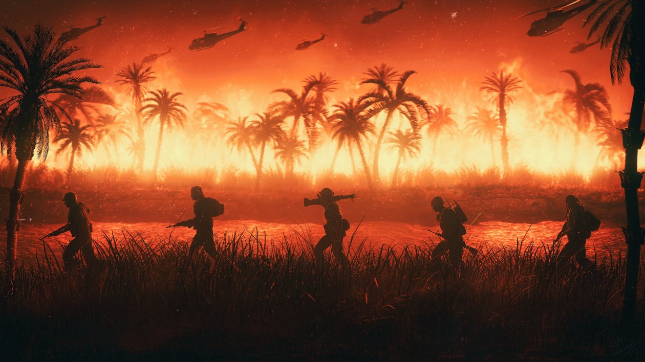 War Soldier Helicopter Jungle 4k