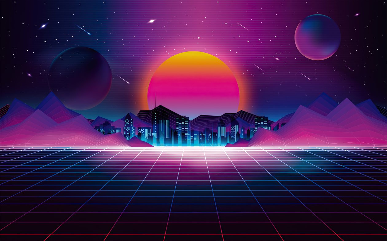 Retro City Sunset 4k
