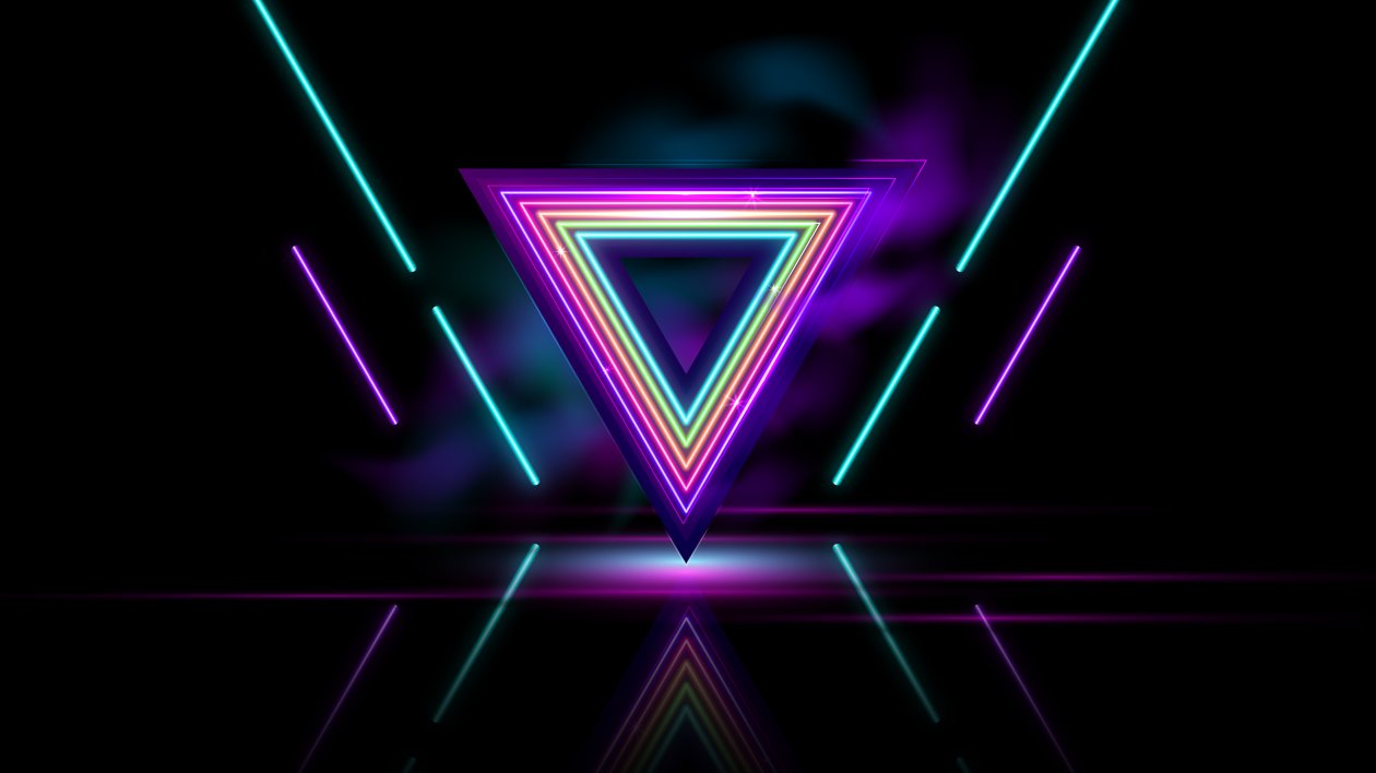 Neon Triangle Abstract 8k