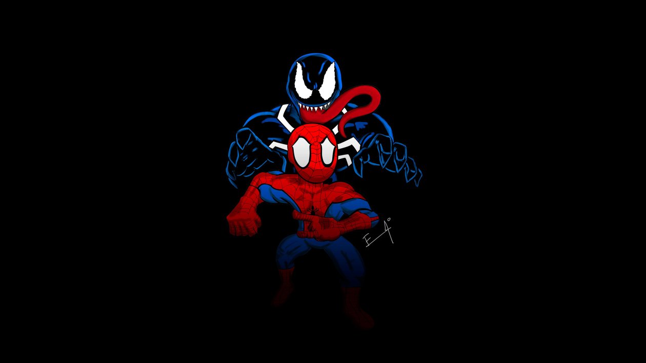 Little Spider Man And Venom