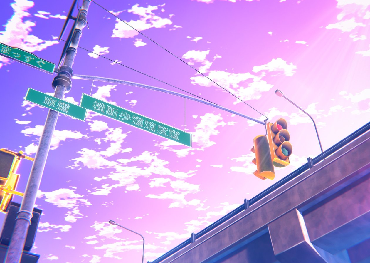 Traffic Lights Anime 4k