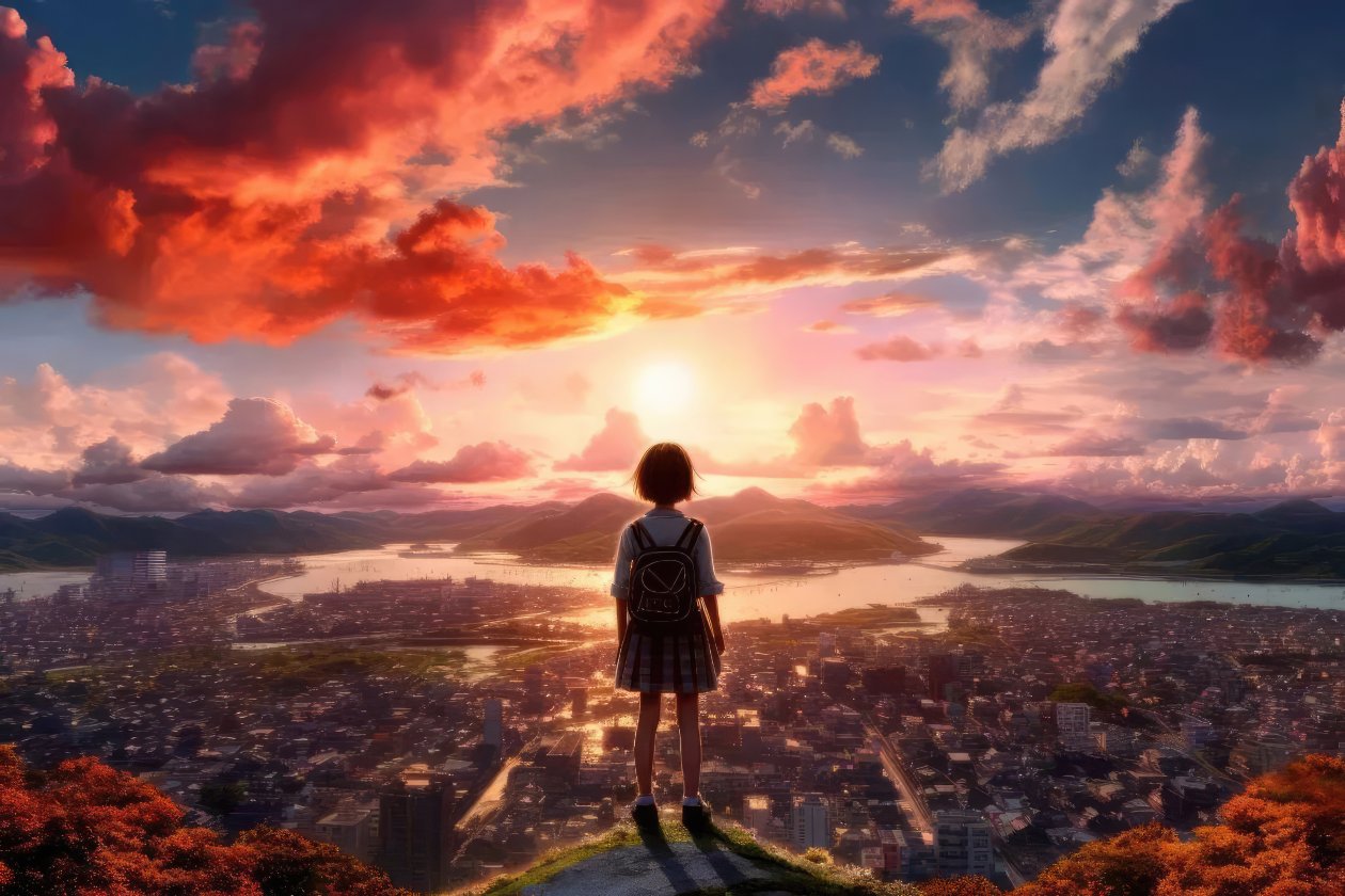 School Girl Exploring Space