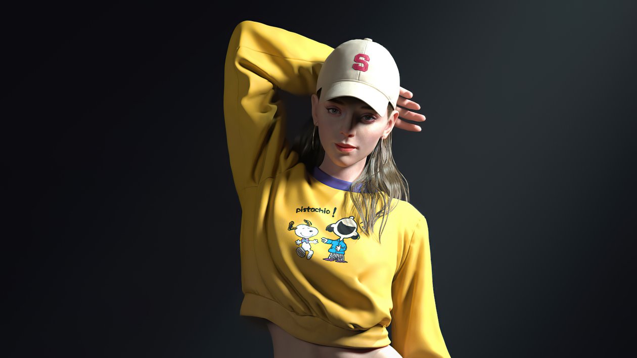 Girl Baseball Cap Art 4k