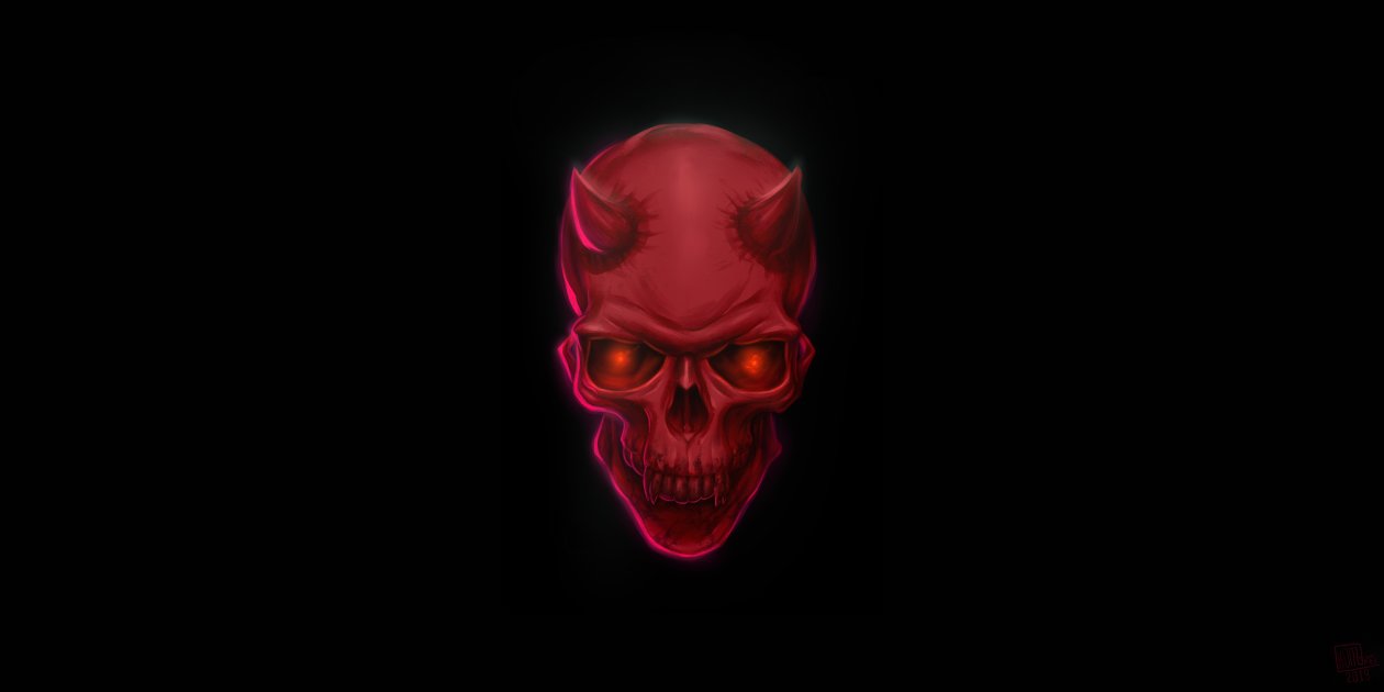 Red Devil Skull 8k
