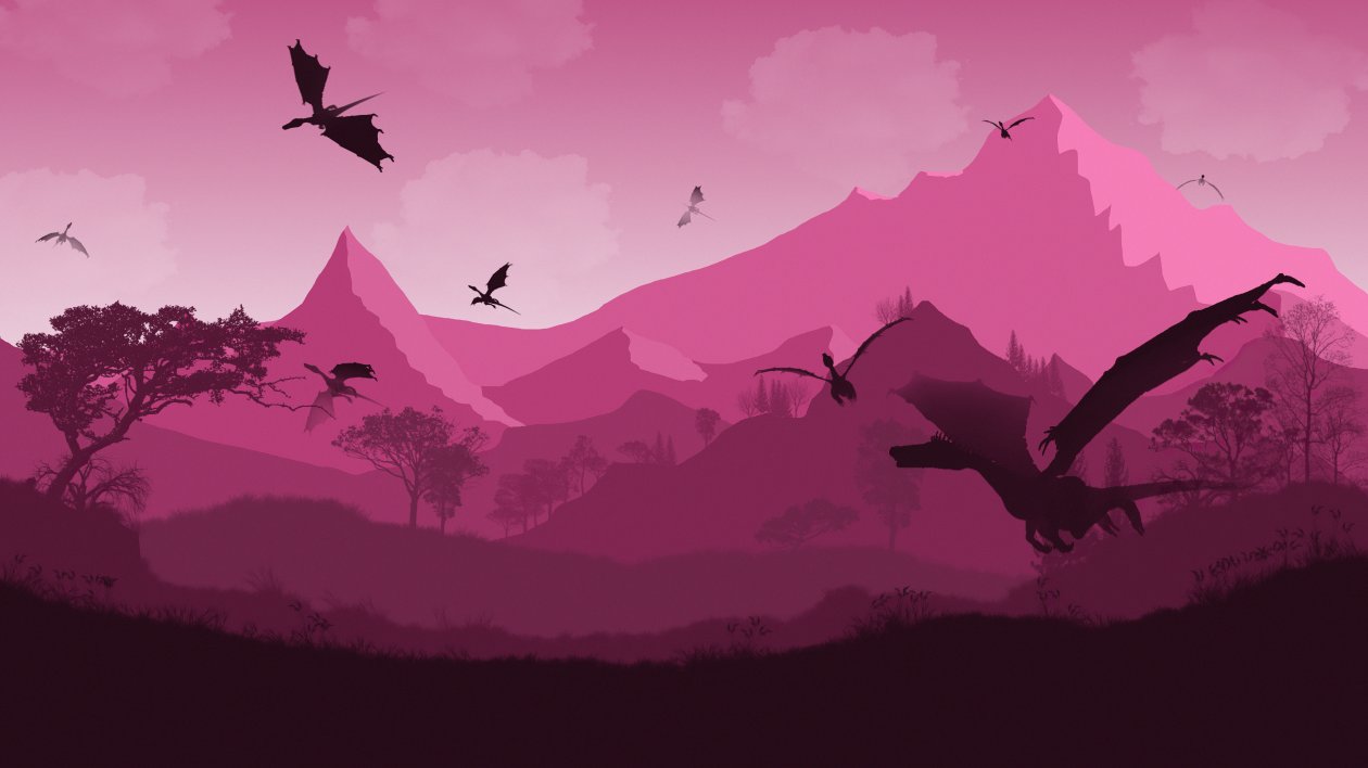 Dragon Of Pink Mountains Minimal 5k