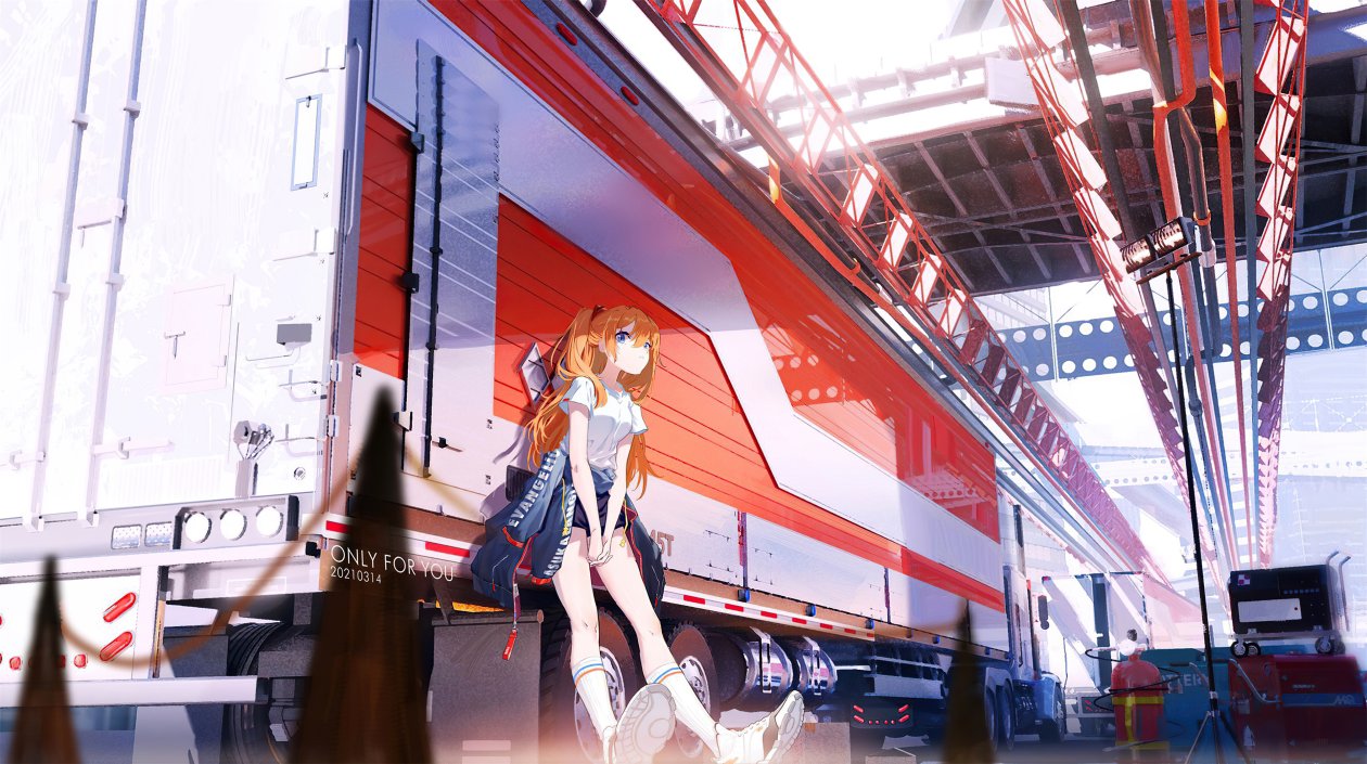 Asuka Langley Soryu Waiting 4k