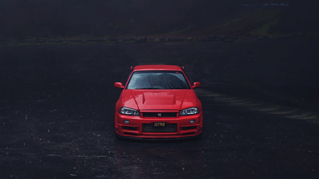 Red Nissan Pdb R34 Gtr 5k