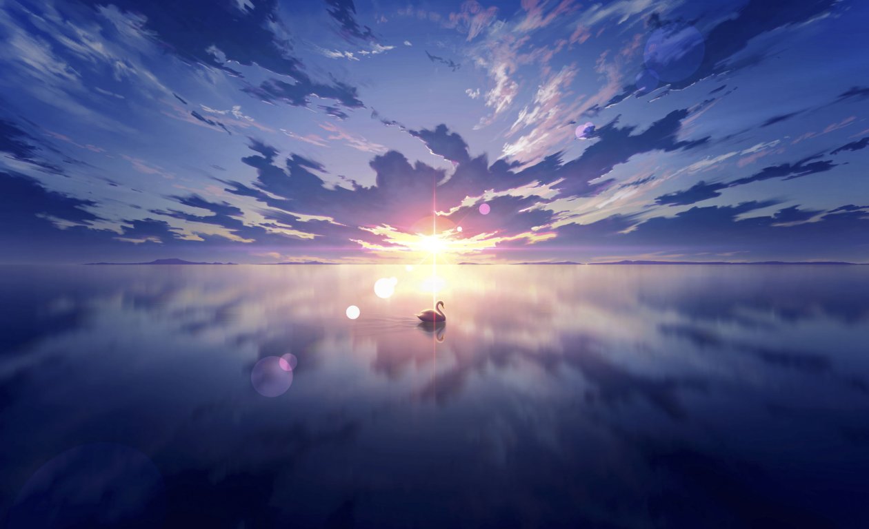 Swan Digital Art 4k