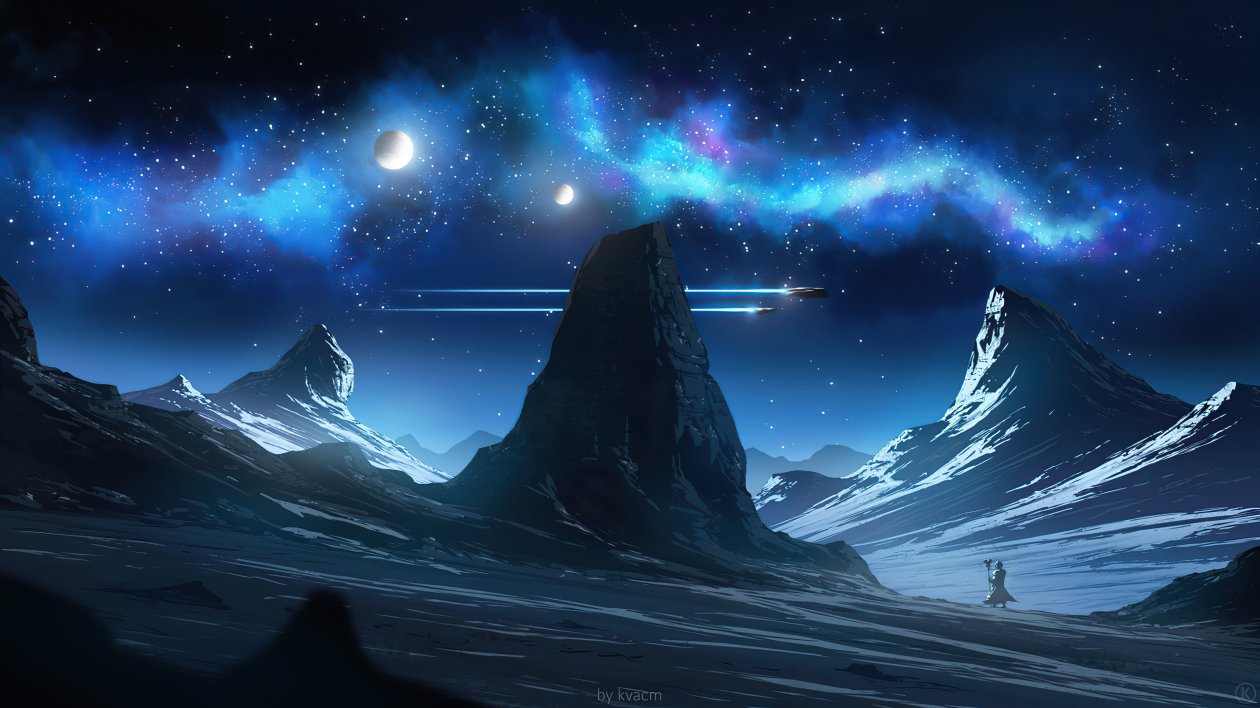 Northern Lights Scifi Warrior 4k