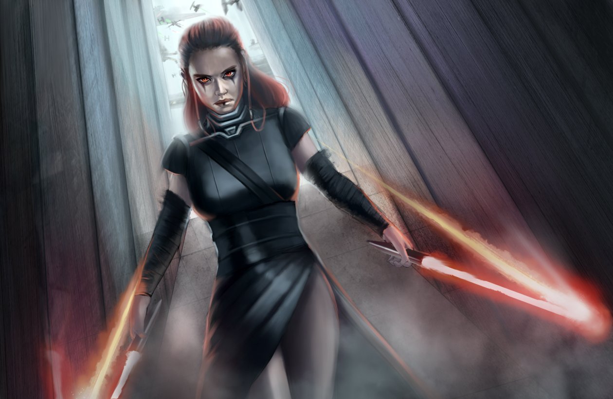Rey Star Wars Warrior Artwork