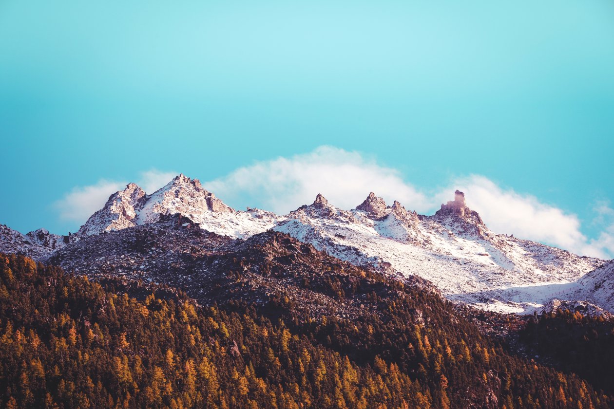 Blue Sky Mountains Landscape Trees 5k