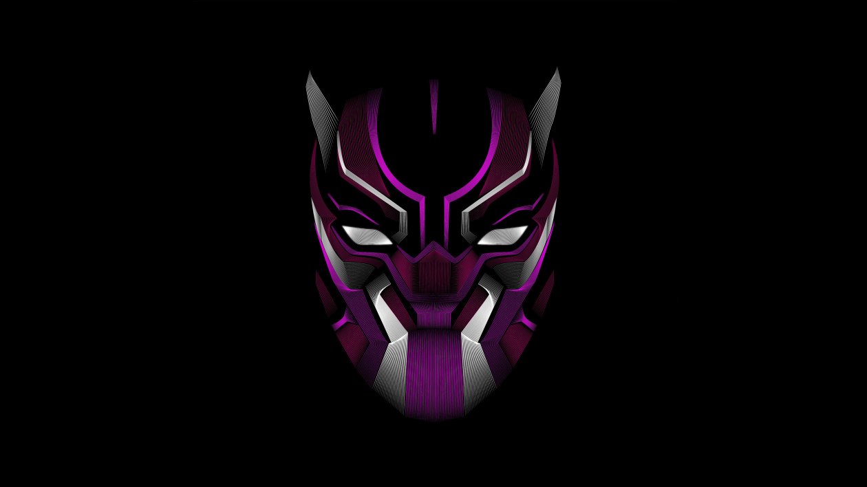 Black Panther Mask Minimalism 4k