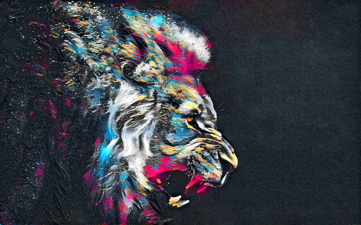Abstract Artistic Colorful Lion