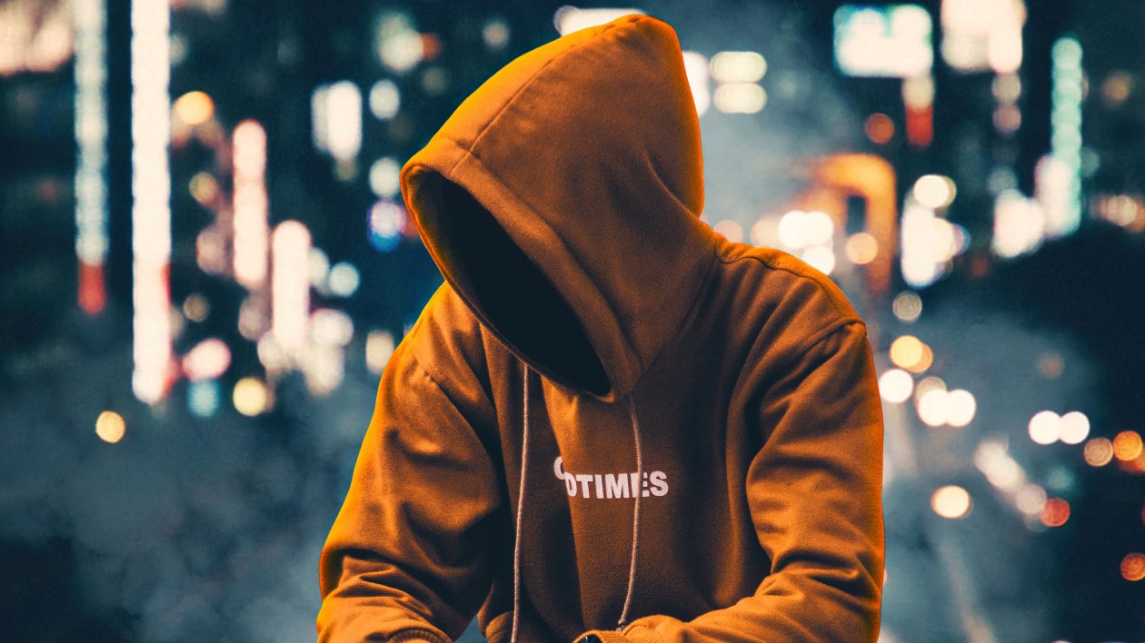Hoodie Anonymus Boy Sitting Aside 4k