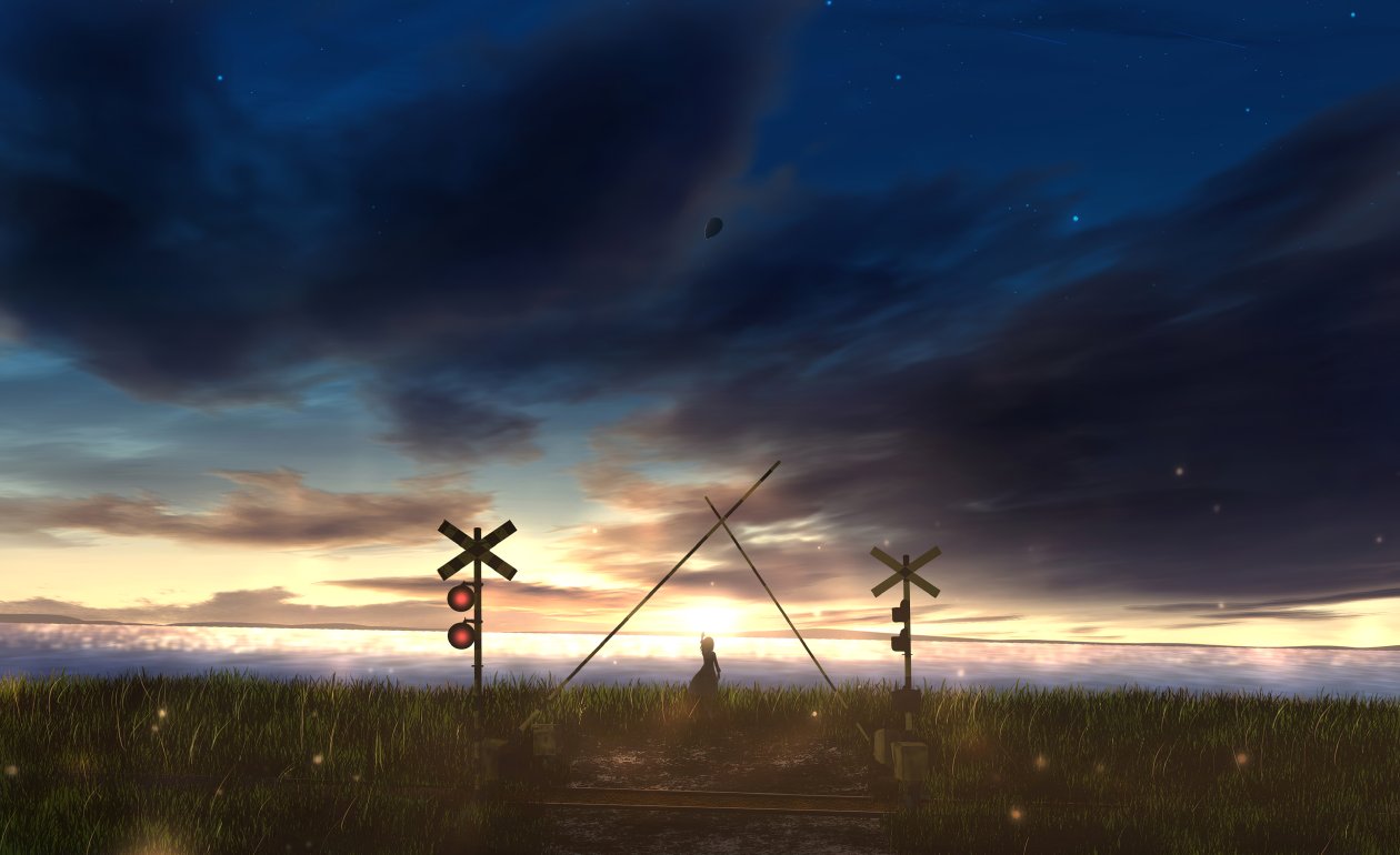 Anime Girl Scenery Train 4k