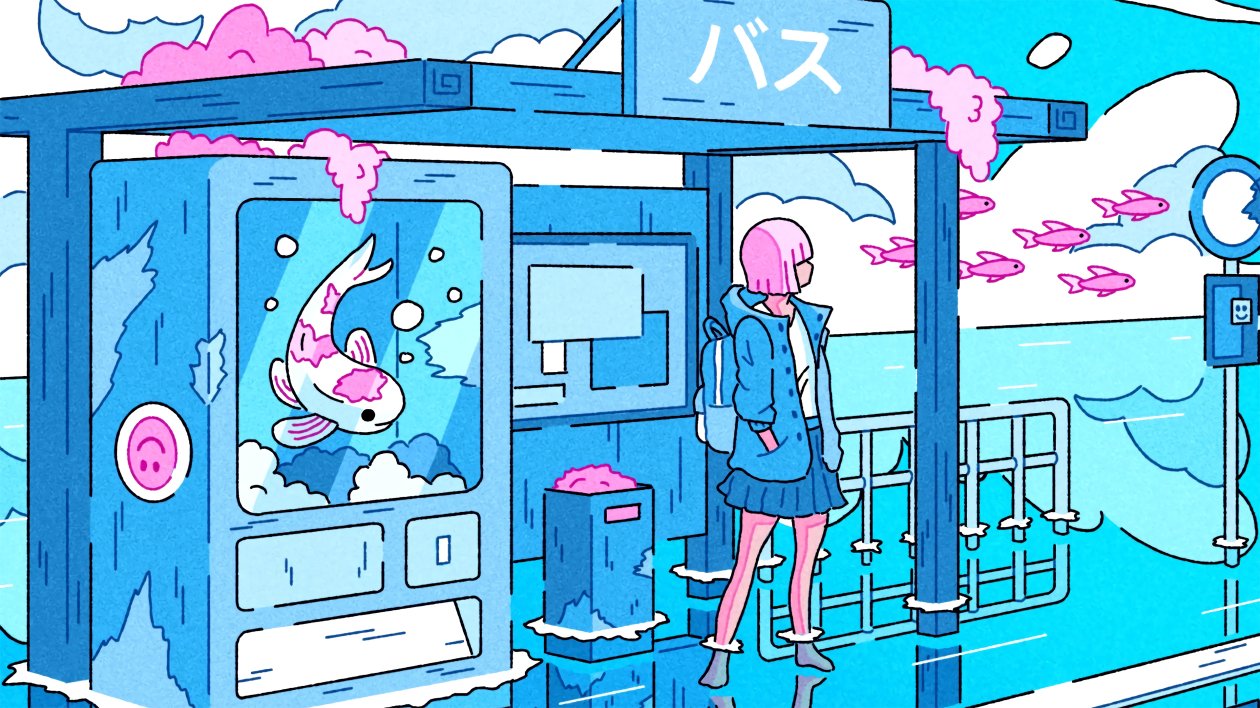 Fish Land School Girl 4k