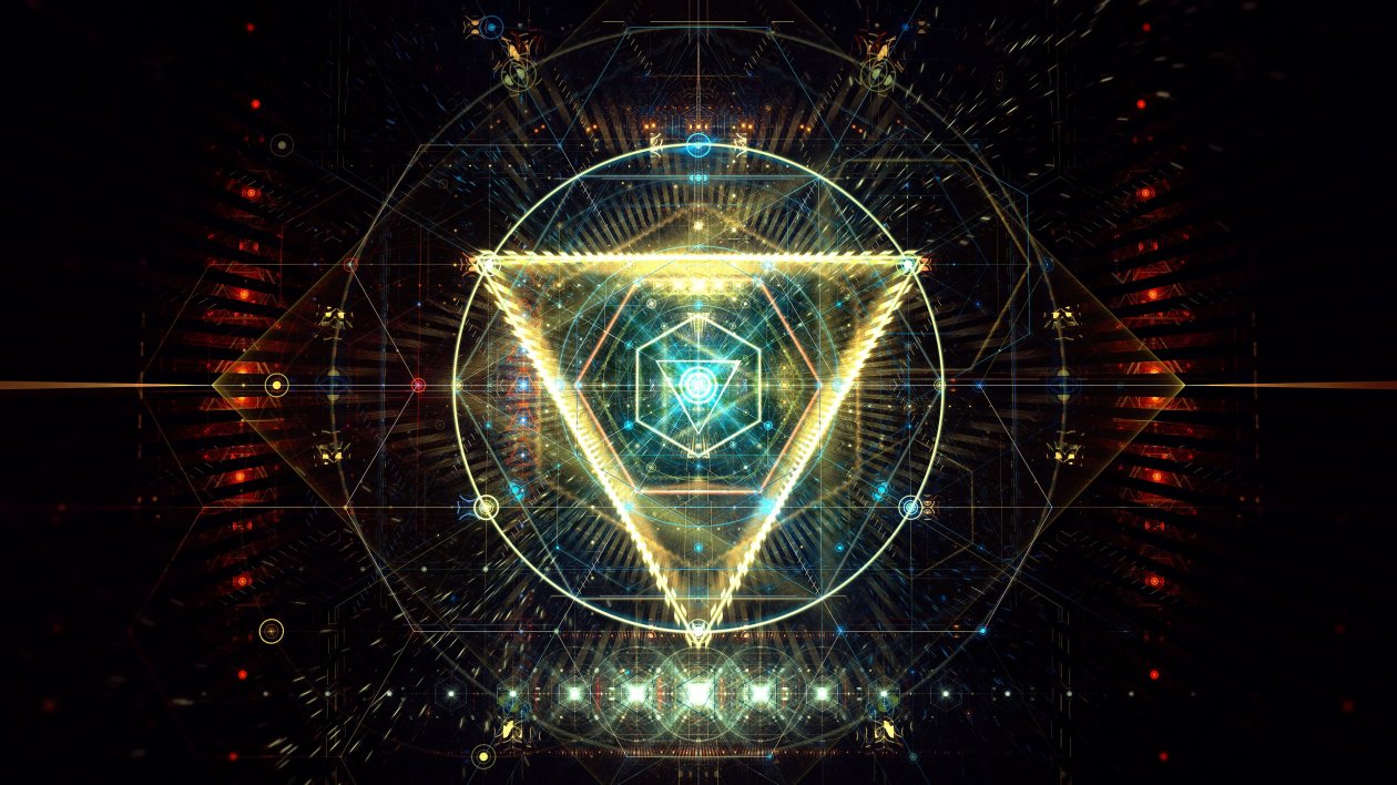 Abstract Digital Art Triangle 4k
