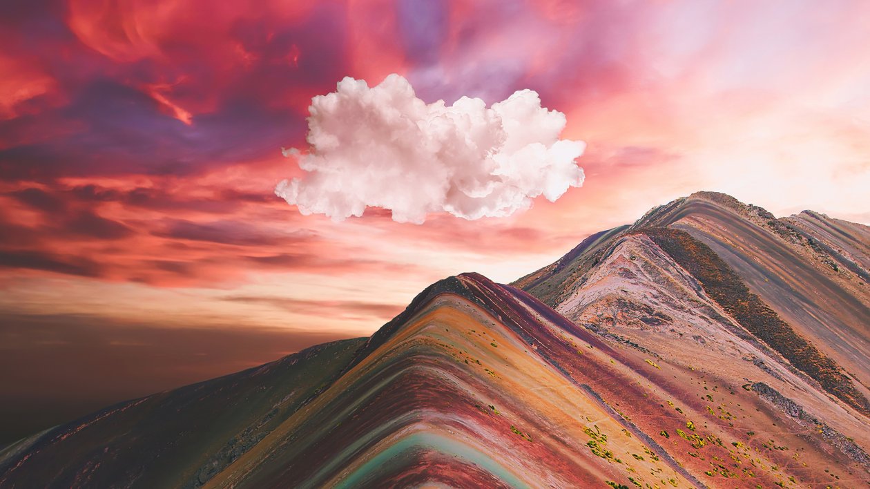Clouds Over Vinicunca Rainbow Mountain 4k