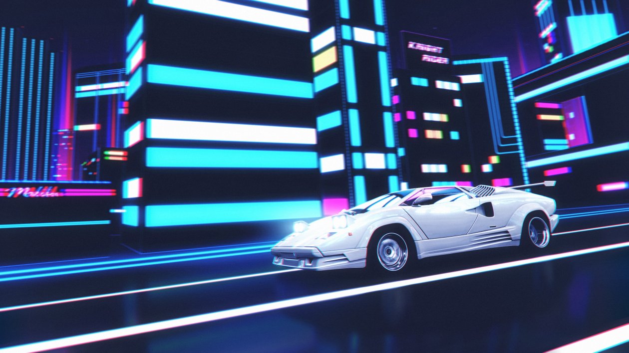 Lamborghini Countach Retro Art 4k