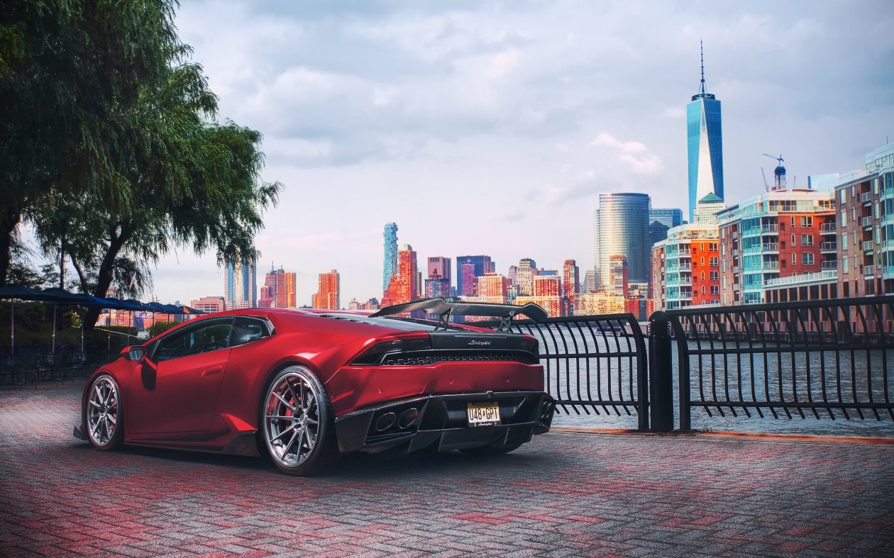 Red Lamborghini Huracan Supercar Vehicle