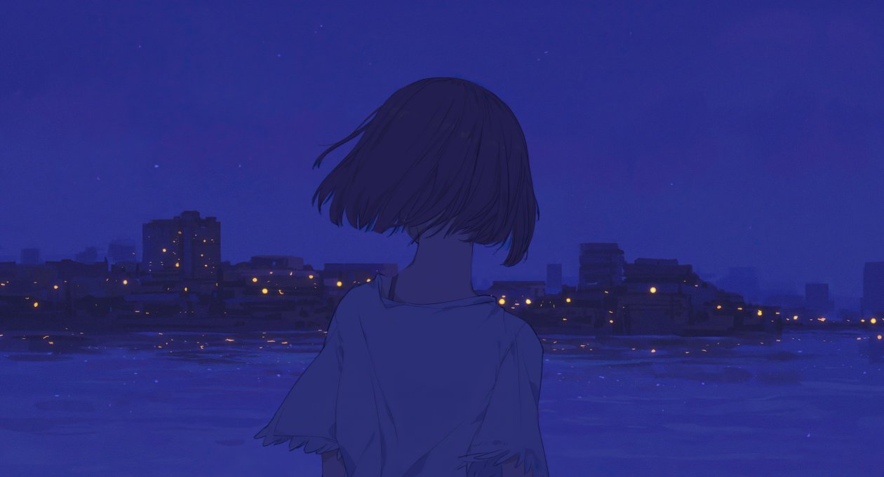 Anime Girl Ocean View