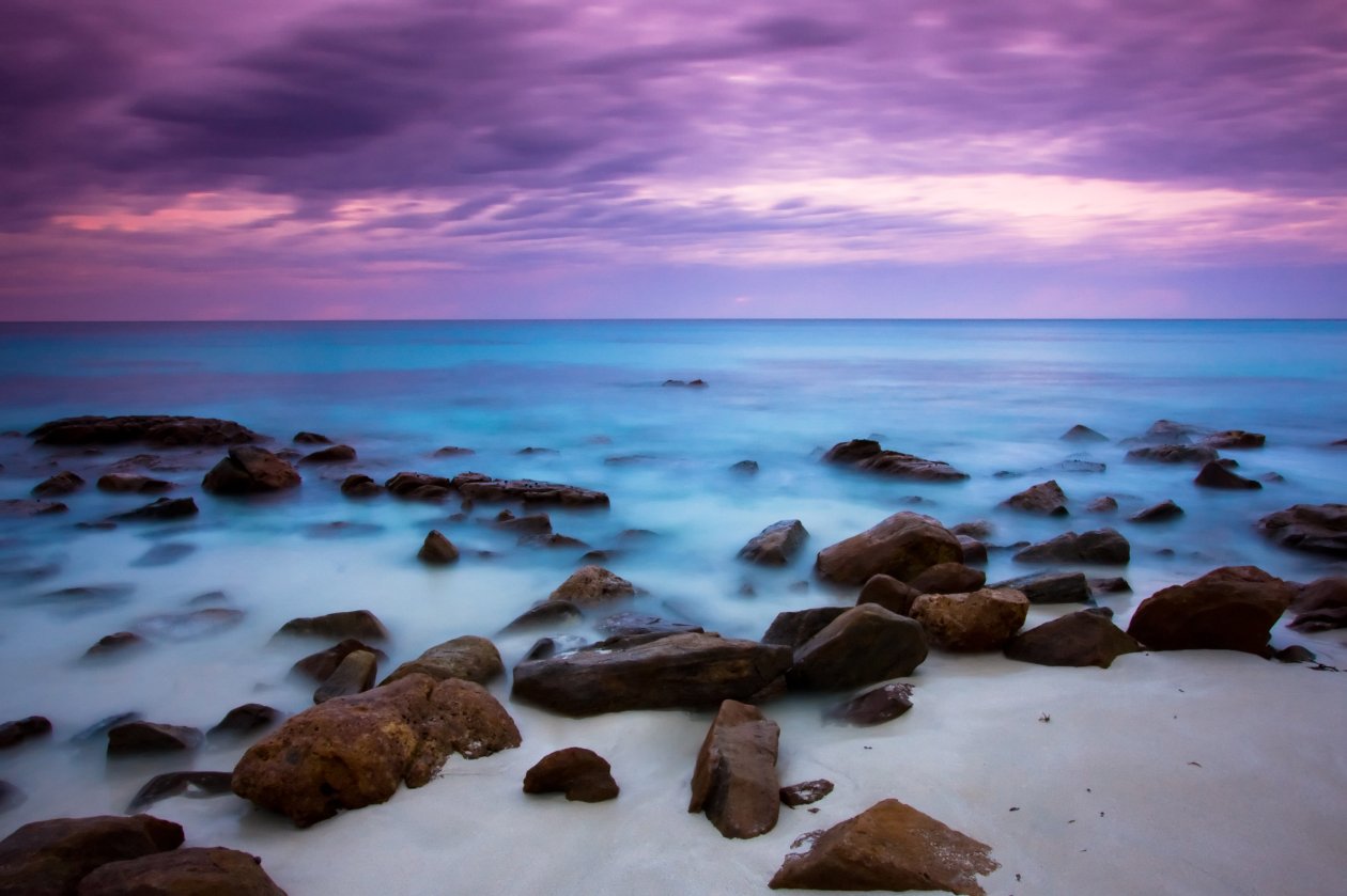Blue Sea and Purple Sky