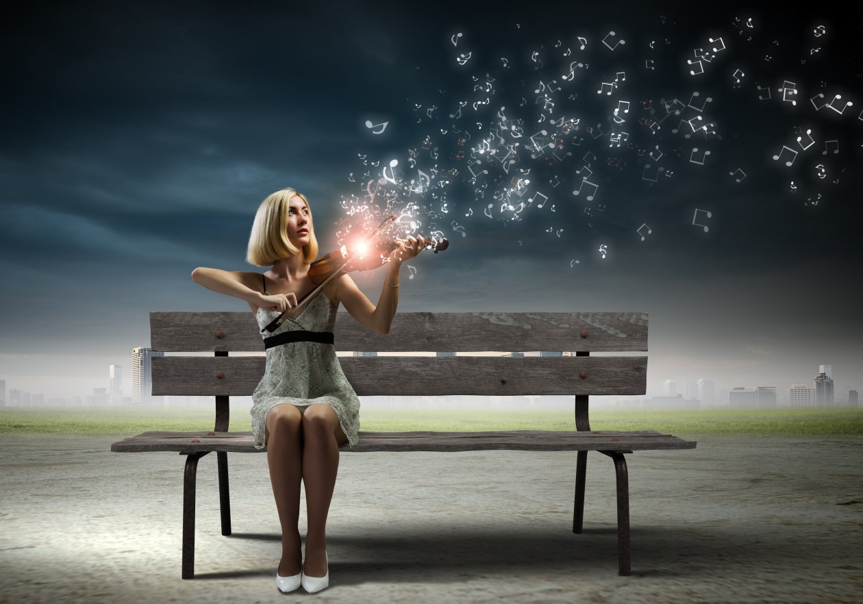 Girl Playing Violin Photo Manipulation