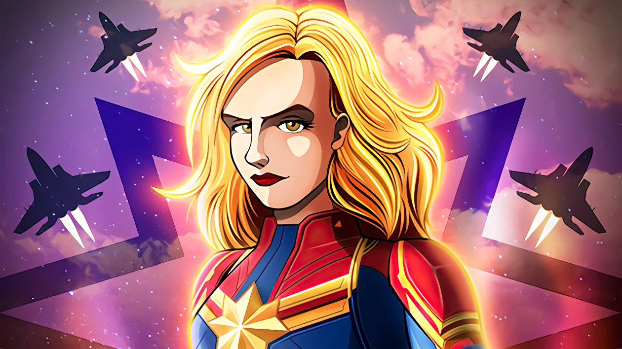 Captain Marvel Comic Poster 4k