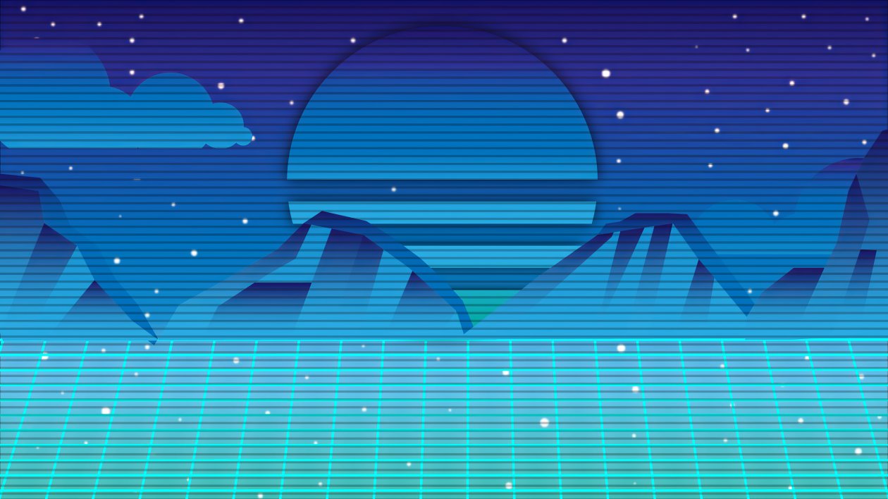 Retro Mountain Scenery 4k