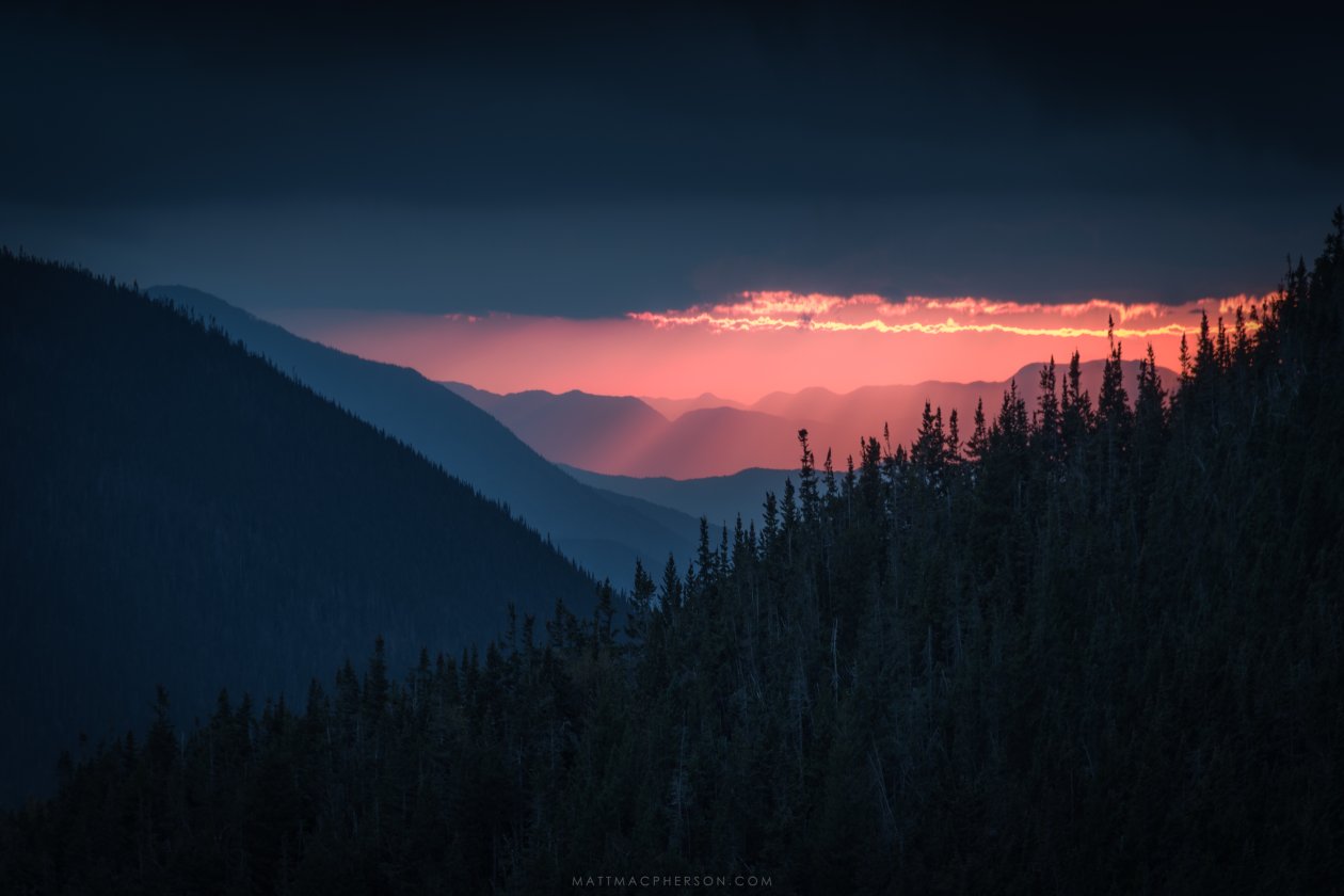 Light Rays Breaking Through In The White Mountains National Forest