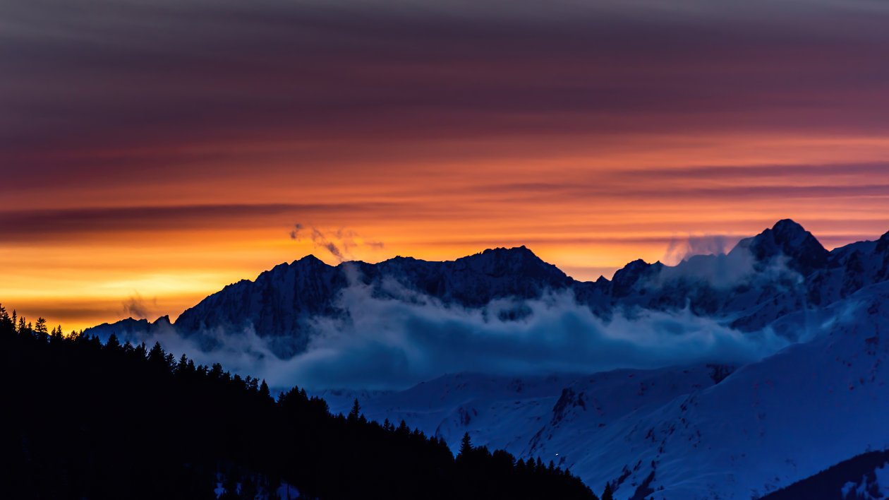 Swiss Sunset Mountains 5k