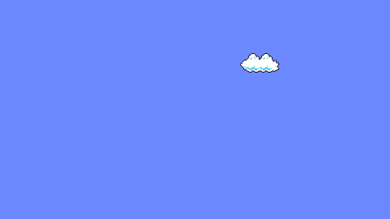 Super Mario Clouds Minimal Art 4k
