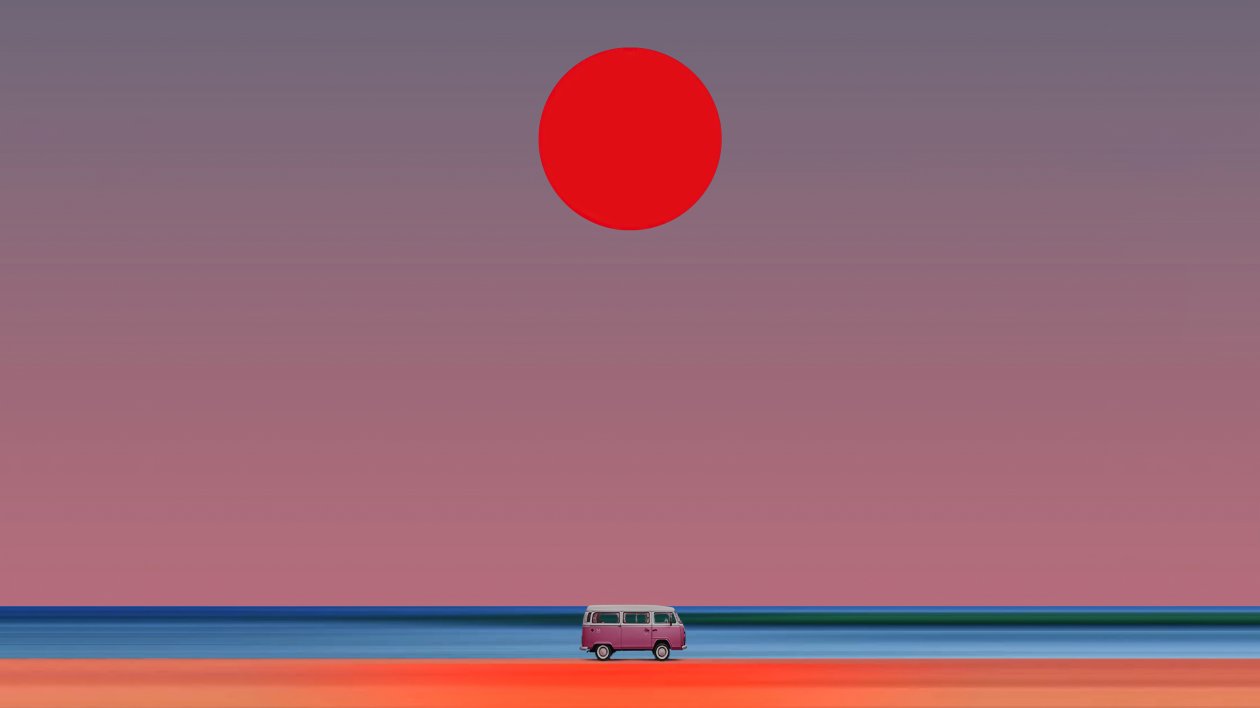 Van Beach Minimal Sun 8k